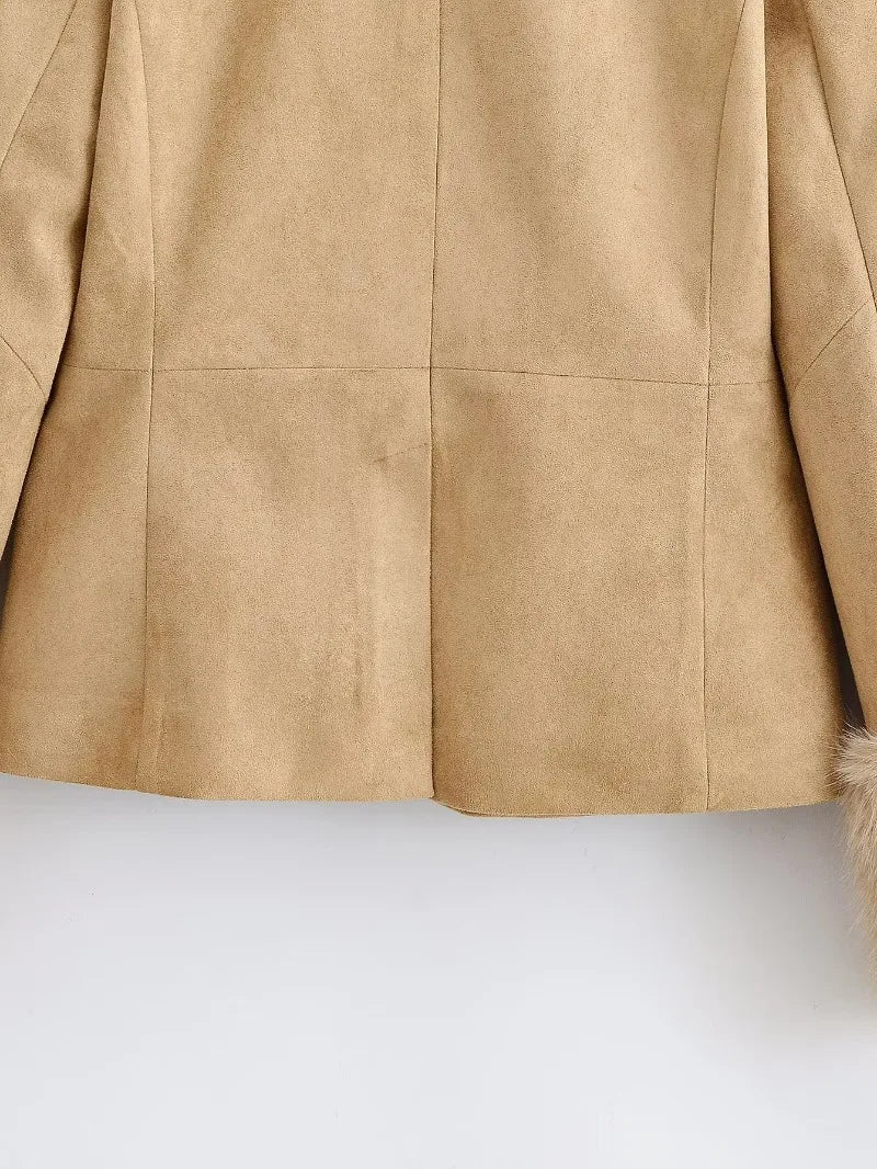 Vintage Aspen Faux Fur Crop Jacket