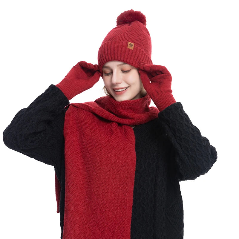 Cozy Knit Pom Beanie & Scarf Set