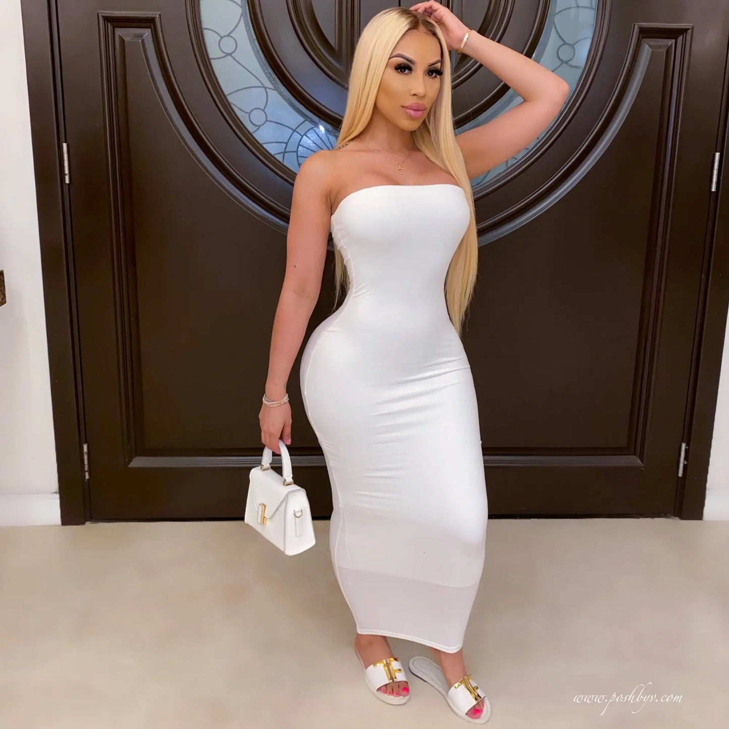 Sculpted Strapless Bodycon Dress