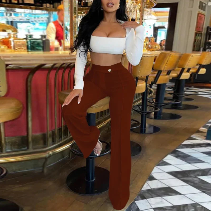Contour High-Waist Tailored Pants
