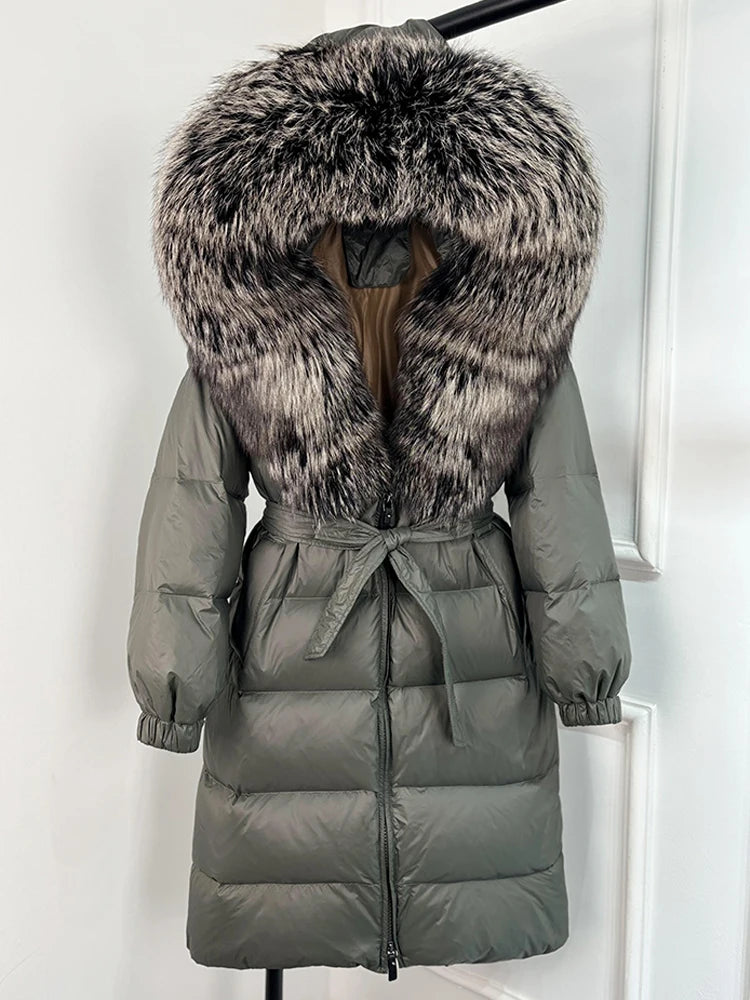Imperial Fox-Trim Down Coat