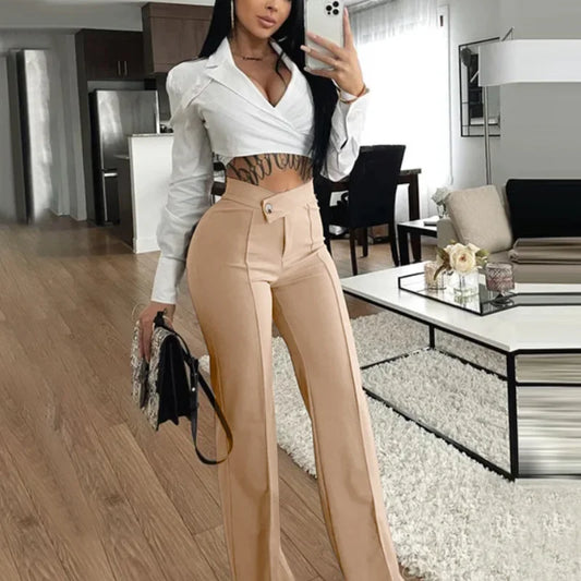 Contour High-Waist Tailored Pants