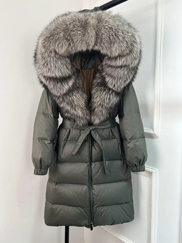 Imperial Fox-Trim Down Coat