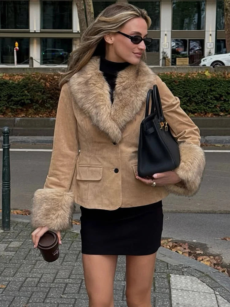 Vintage Aspen Faux Fur Crop Jacket