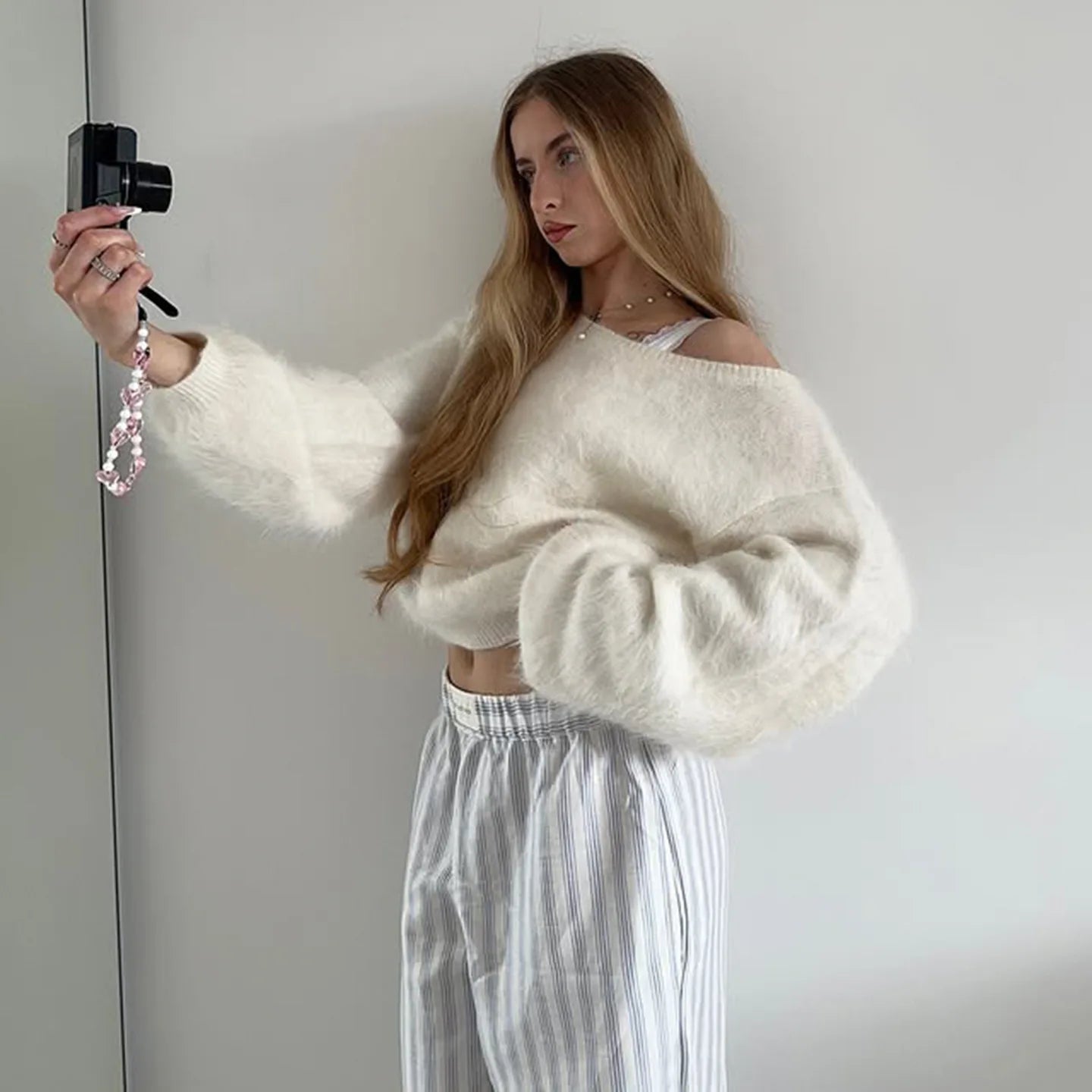 Soft Aura Off-Shoulder Knit Sweater