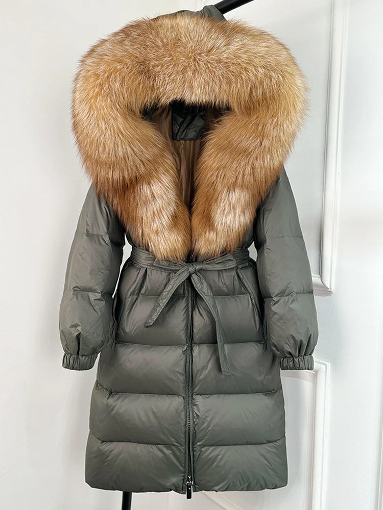 Imperial Fox-Trim Down Coat