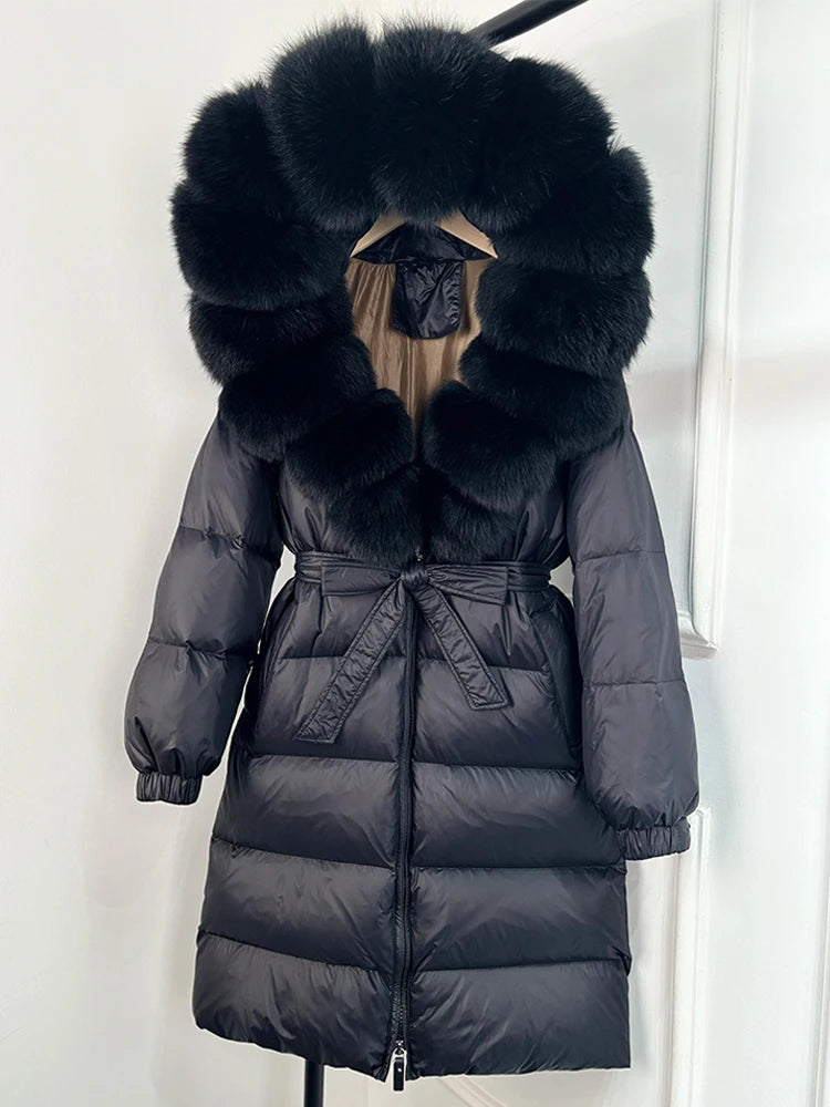 Imperial Fox-Trim Down Coat