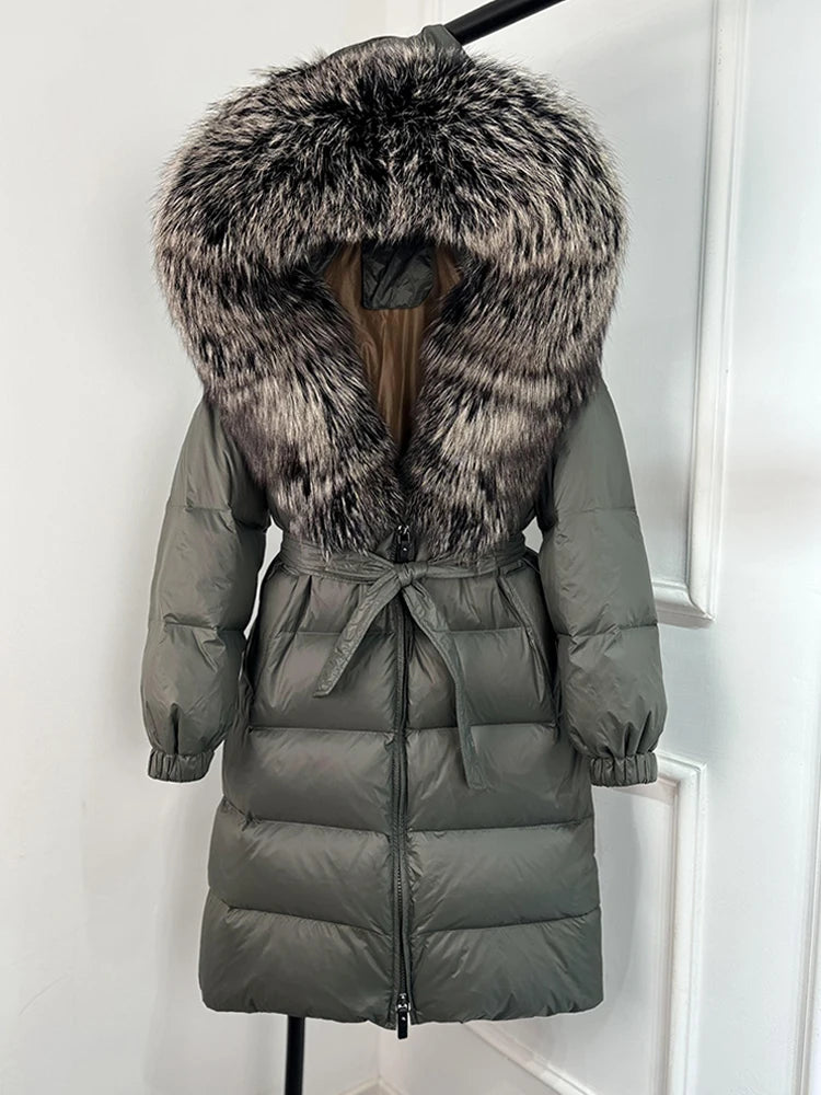 Imperial Fox-Trim Down Coat