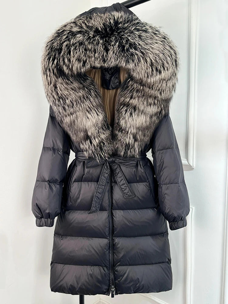 Imperial Fox-Trim Down Coat