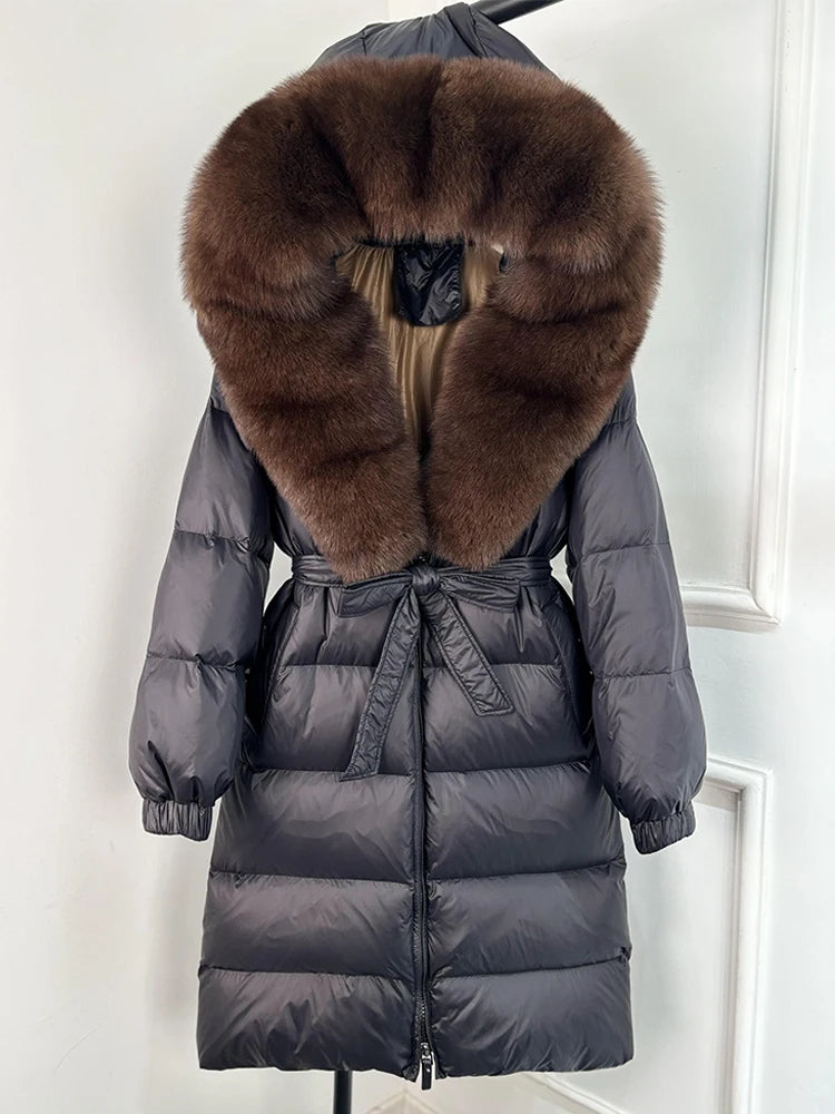 Imperial Fox-Trim Down Coat