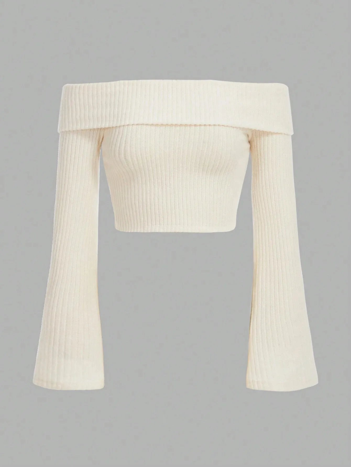 Rib Elegance Off-Shoulder Knit