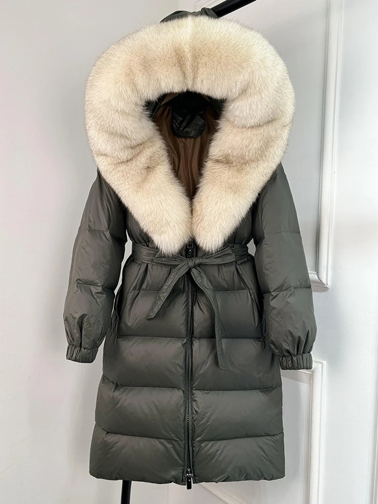 Imperial Fox-Trim Down Coat