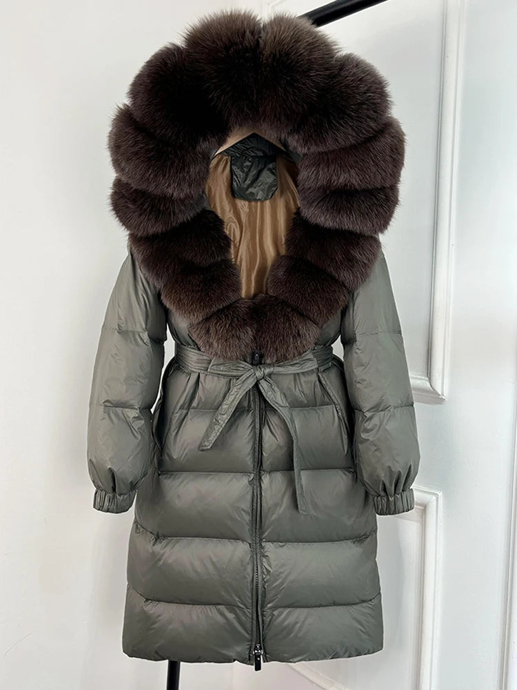 Imperial Fox-Trim Down Coat