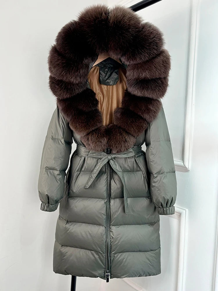 Imperial Fox-Trim Down Coat