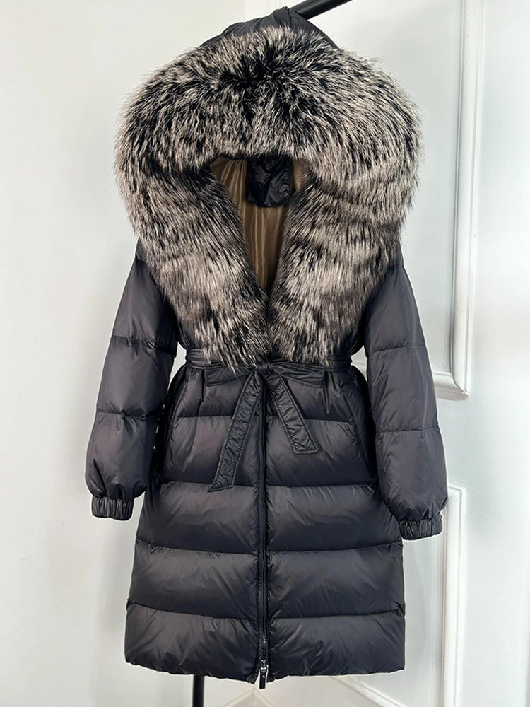 Imperial Fox-Trim Down Coat