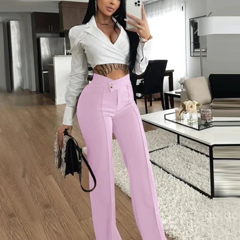 Contour High-Waist Tailored Pants