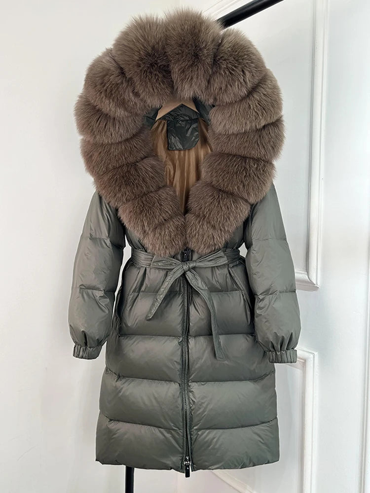 Imperial Fox-Trim Down Coat