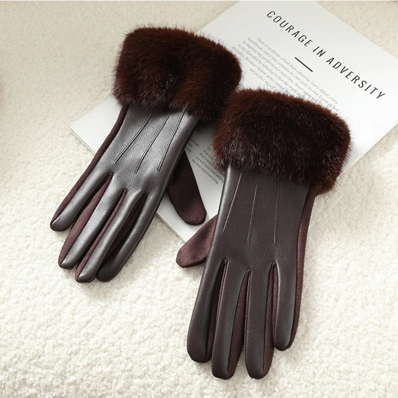 Luxe Fur Winterhandschuhe