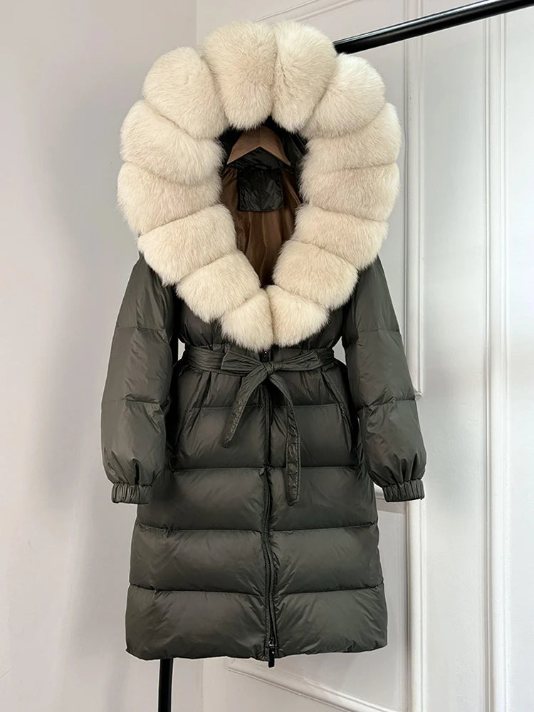 Imperial Fox-Trim Down Coat