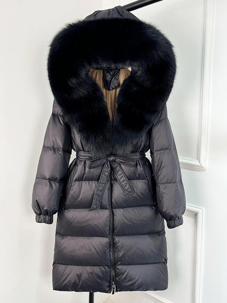 Imperial Fox-Trim Down Coat