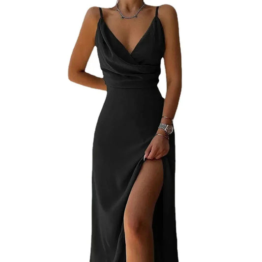 Luna Silk Slit Dress