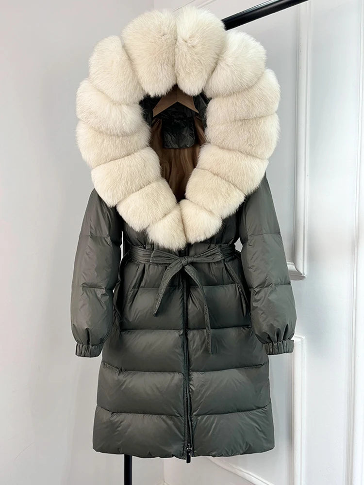 Imperial Fox-Trim Down Coat