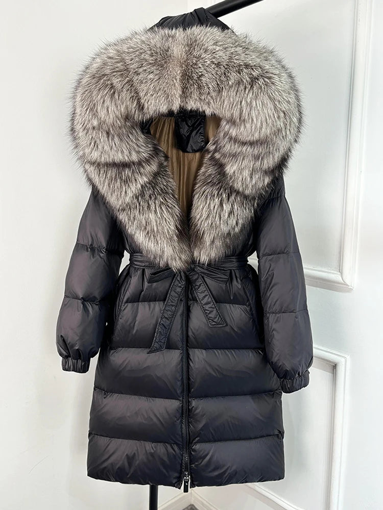Imperial Fox-Trim Down Coat