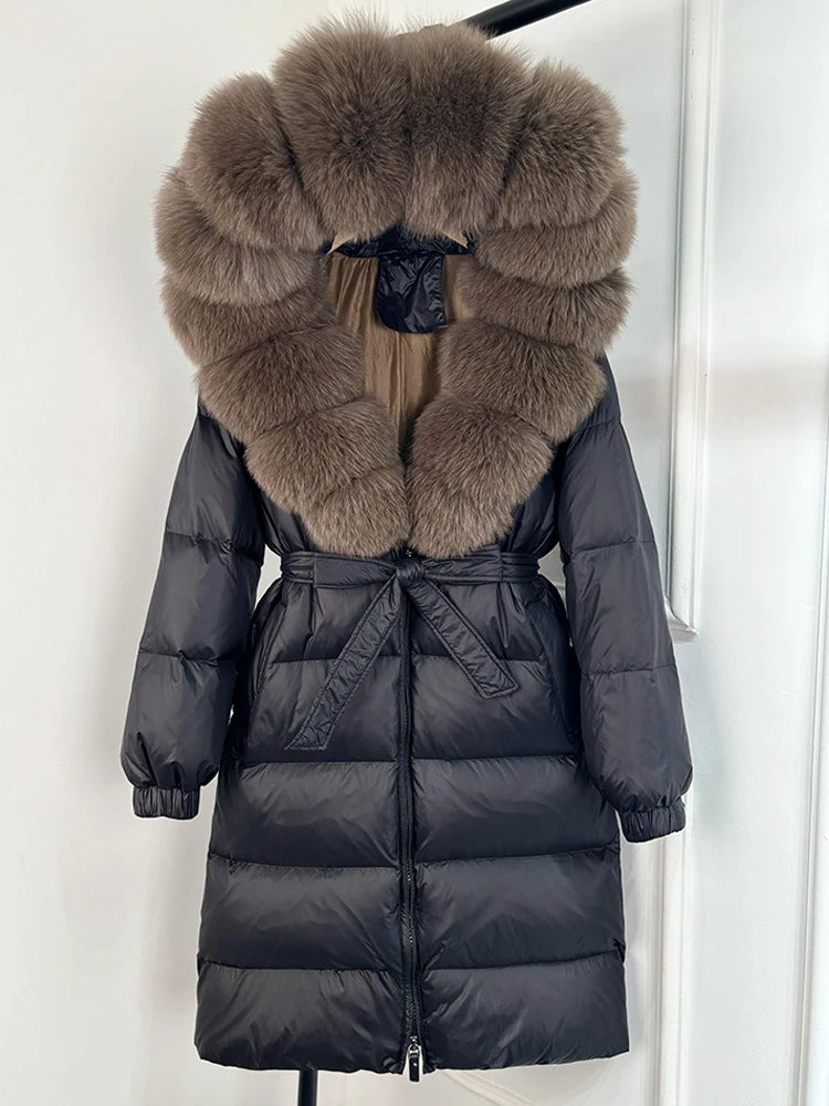 Imperial Fox-Trim Down Coat