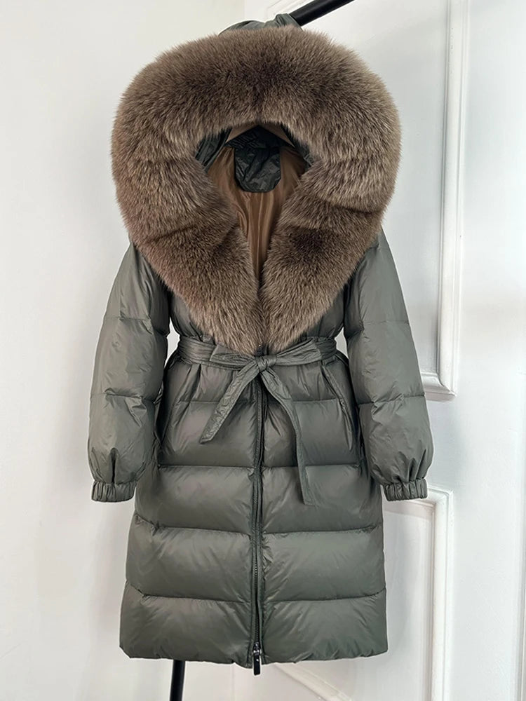 Imperial Fox-Trim Down Coat