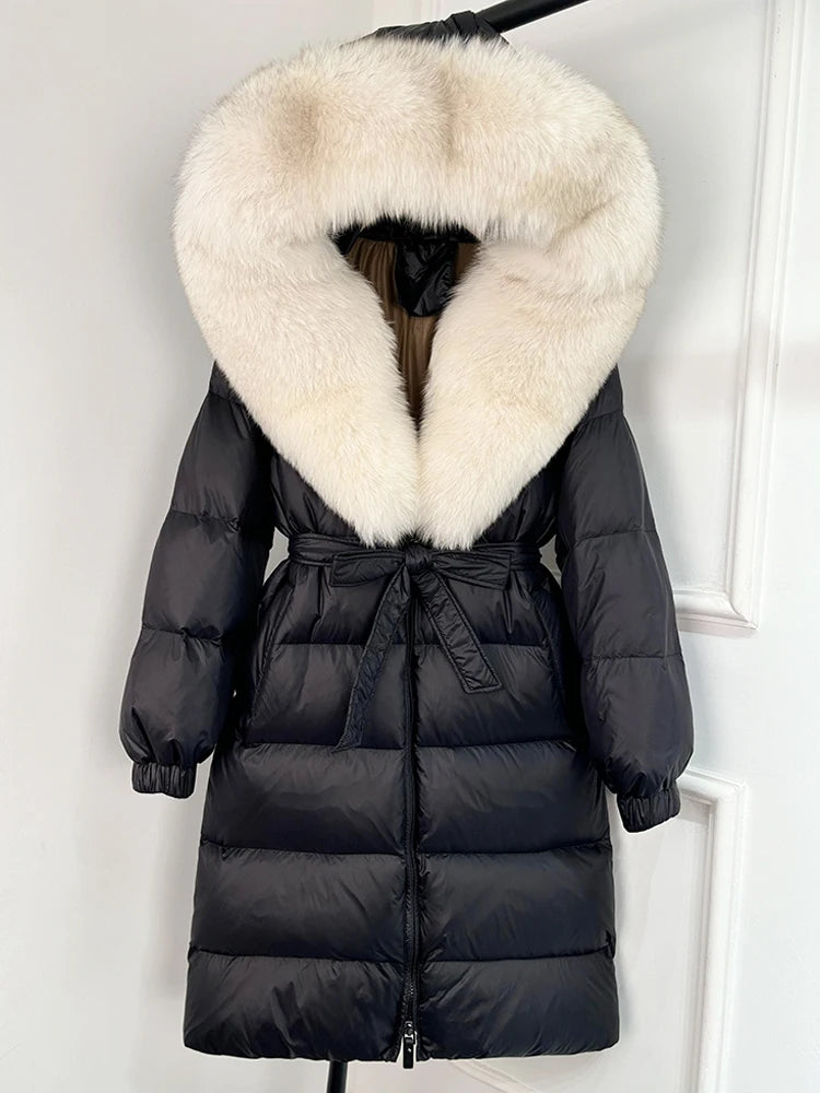 Imperial Fox-Trim Down Coat