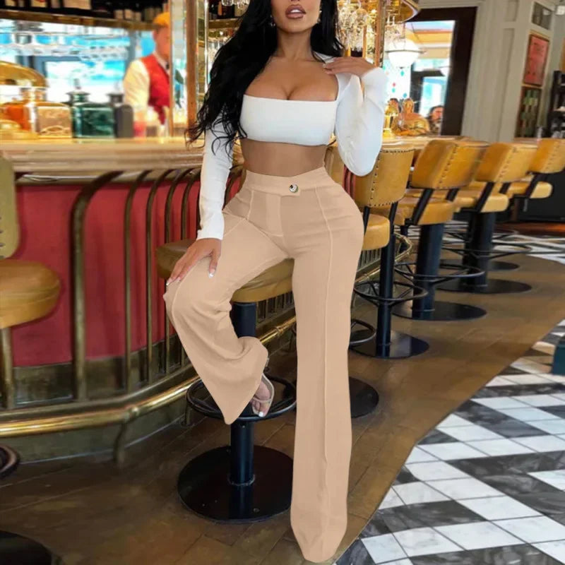 Contour High-Waist Tailored Pants