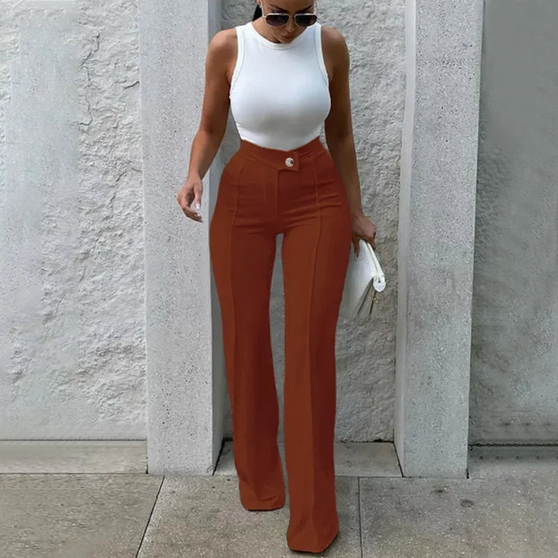 Contour High-Waist Tailored Pants