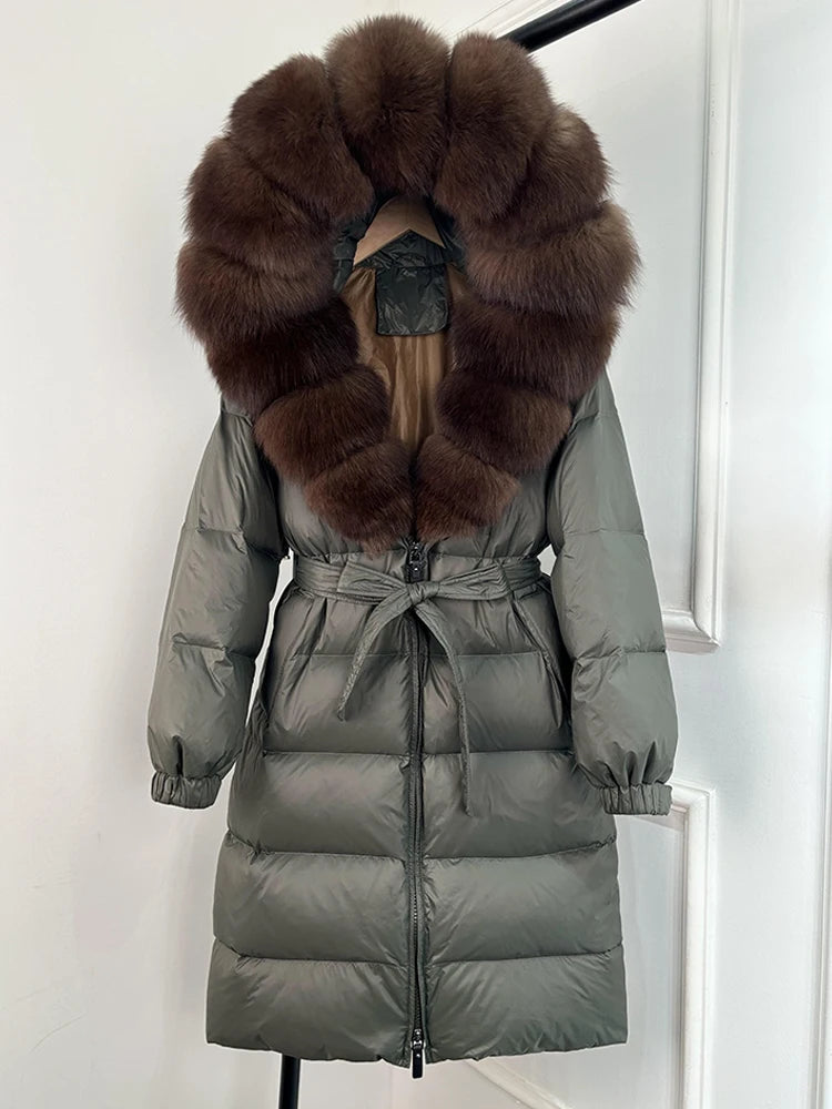 Imperial Fox-Trim Down Coat