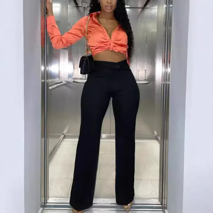 Contour High-Waist Tailored Pants