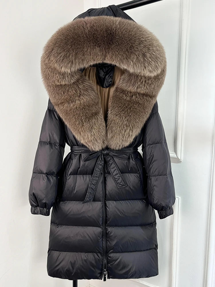 Imperial Fox-Trim Down Coat