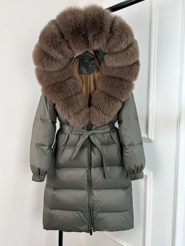 Imperial Fox-Trim Down Coat
