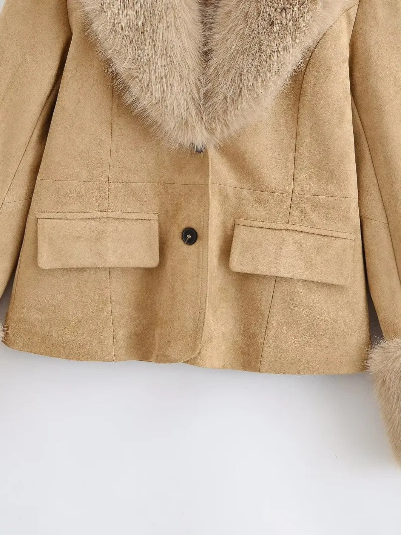 Vintage Aspen Faux Fur Crop Jacket