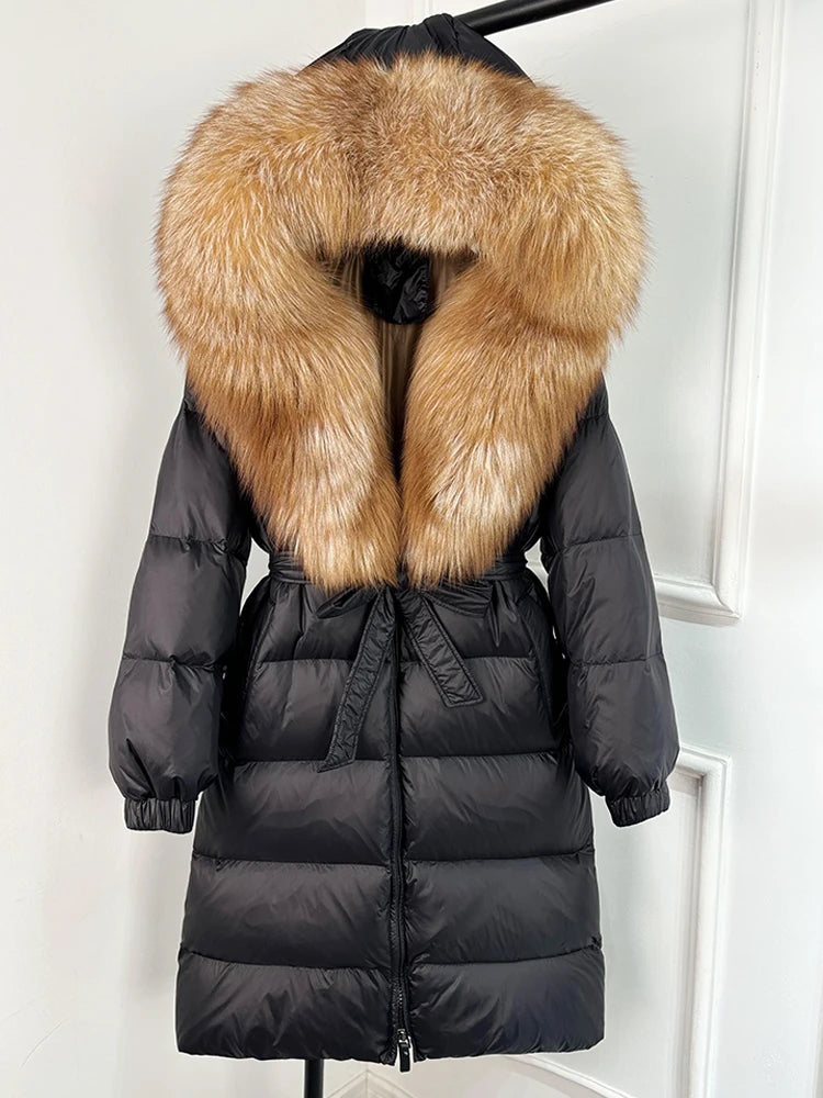 Imperial Fox-Trim Down Coat