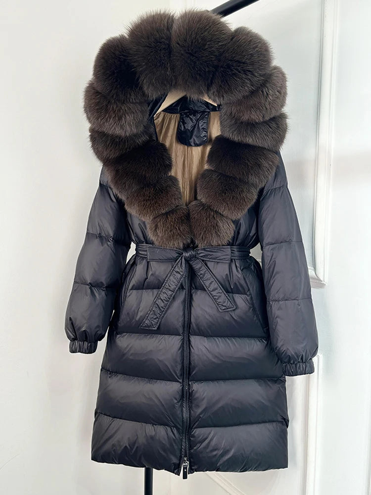 Imperial Fox-Trim Down Coat
