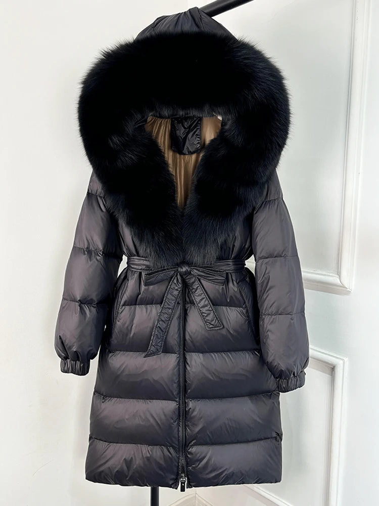 Imperial Fox-Trim Down Coat