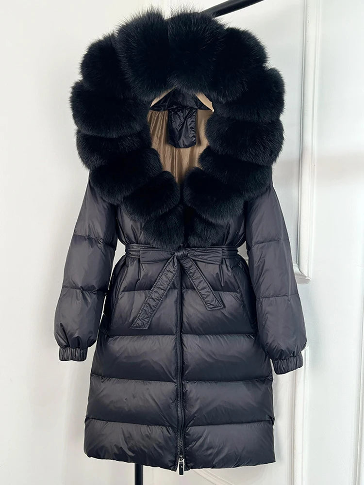 Imperial Fox-Trim Down Coat