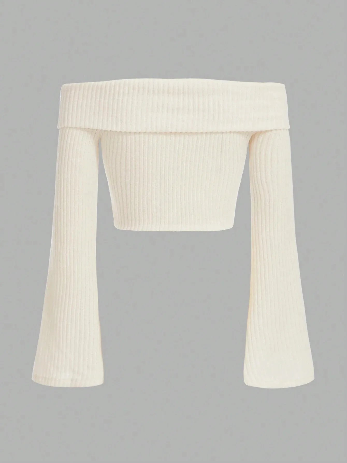 Rib Elegance Off-Shoulder Knit