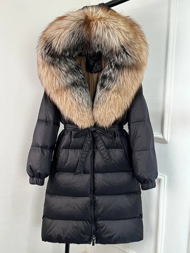 Imperial Fox-Trim Down Coat