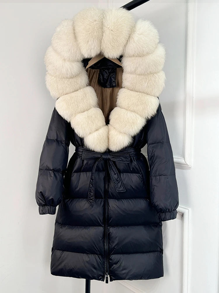 Imperial Fox-Trim Down Coat