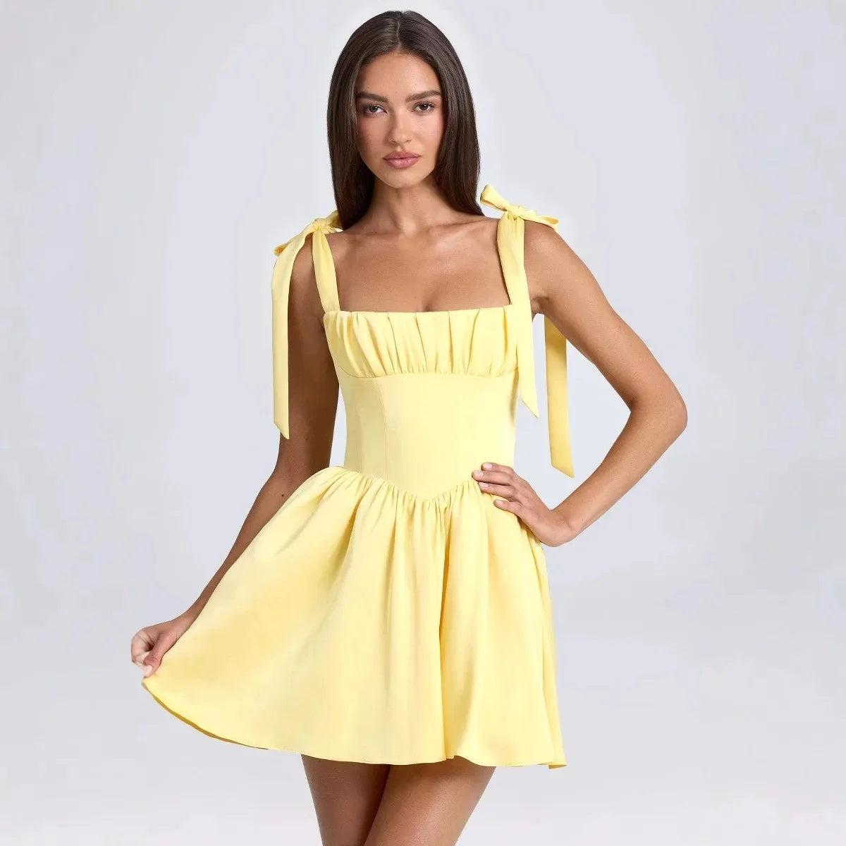 Blooming Bow Mini Dress