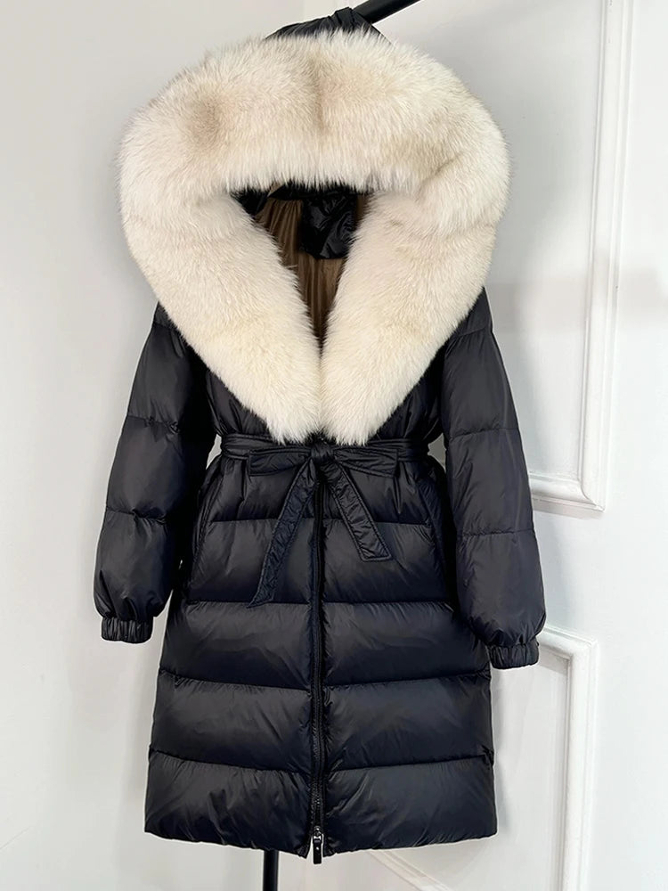 Imperial Fox-Trim Down Coat