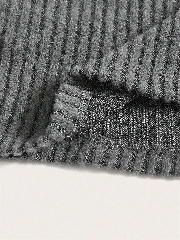 Rib Elegance Off-Shoulder Knit