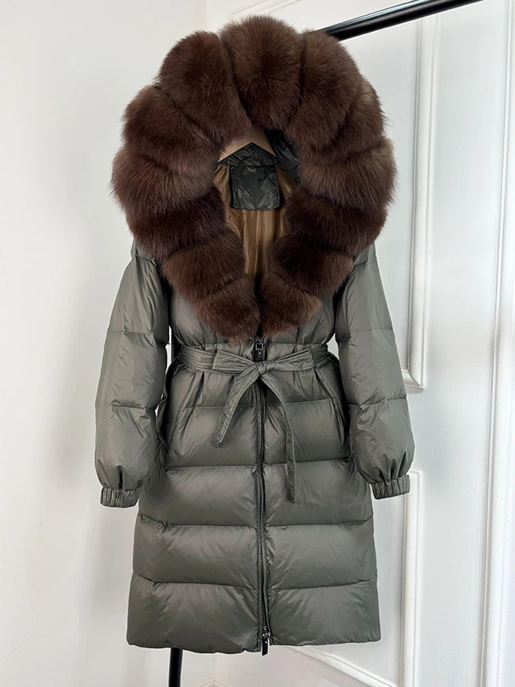 Imperial Fox-Trim Down Coat