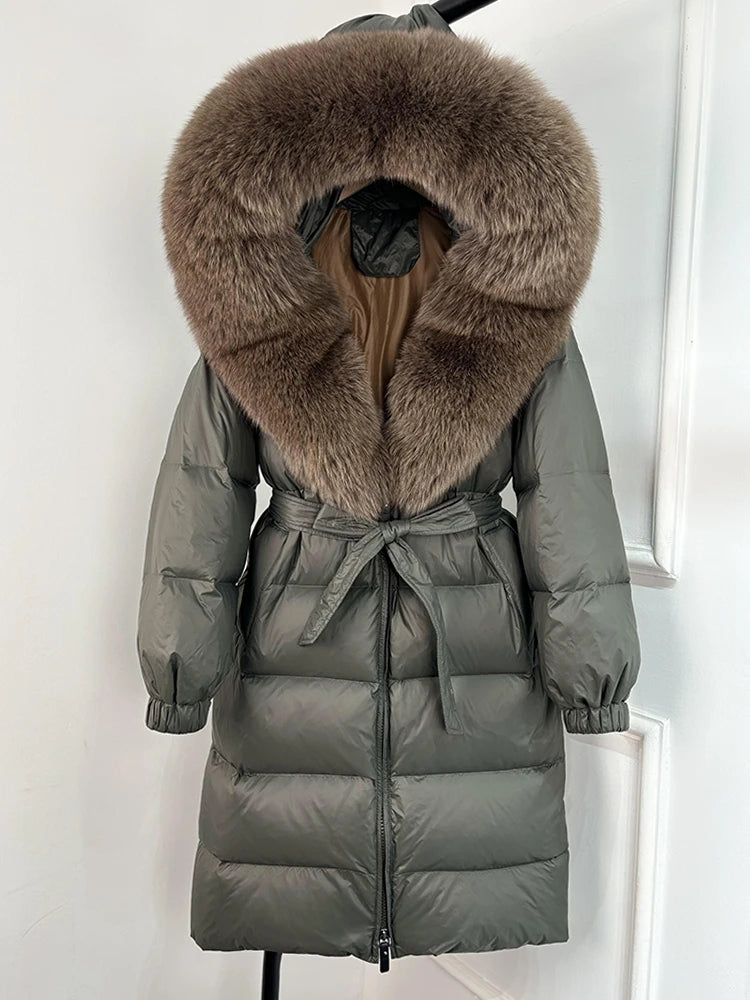 Imperial Fox-Trim Down Coat