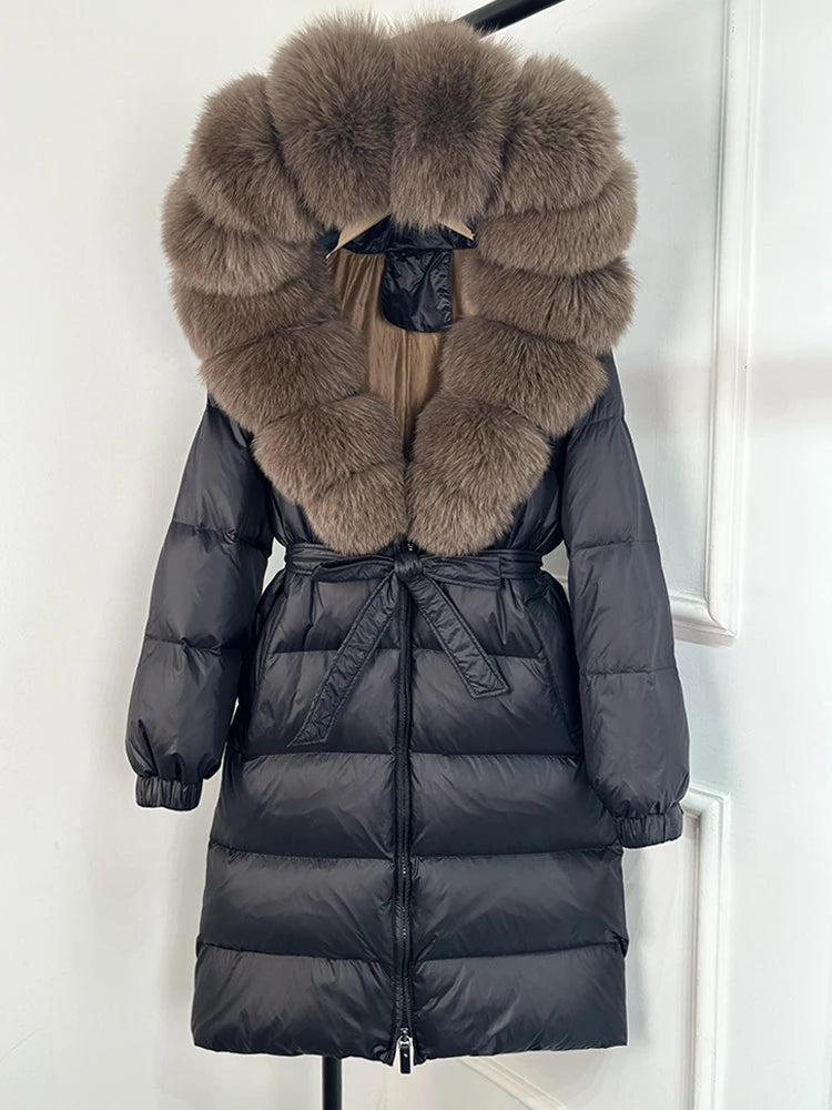 Imperial Fox-Trim Down Coat